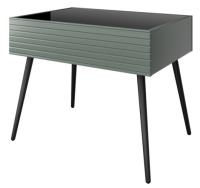 Стол журнальный Брента (лдсп, стекло-черное,  черный, лак белый (Браво-мебель) ) в Крыму от производителя 