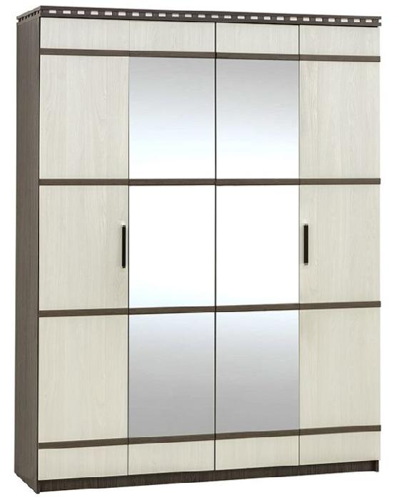 Шкаф Ольга-13 (168) четырехдверный  (ясень анкор темный, ясень анкор светлый,(Фант-мебель))