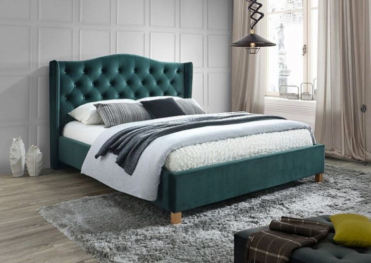 Фото Кровать двуспальная Signal Aspen velvet (СМ 160х200) c ортопедическим основанием от производителя Signal в Крыму по цене 71&nbsp;600 ₽