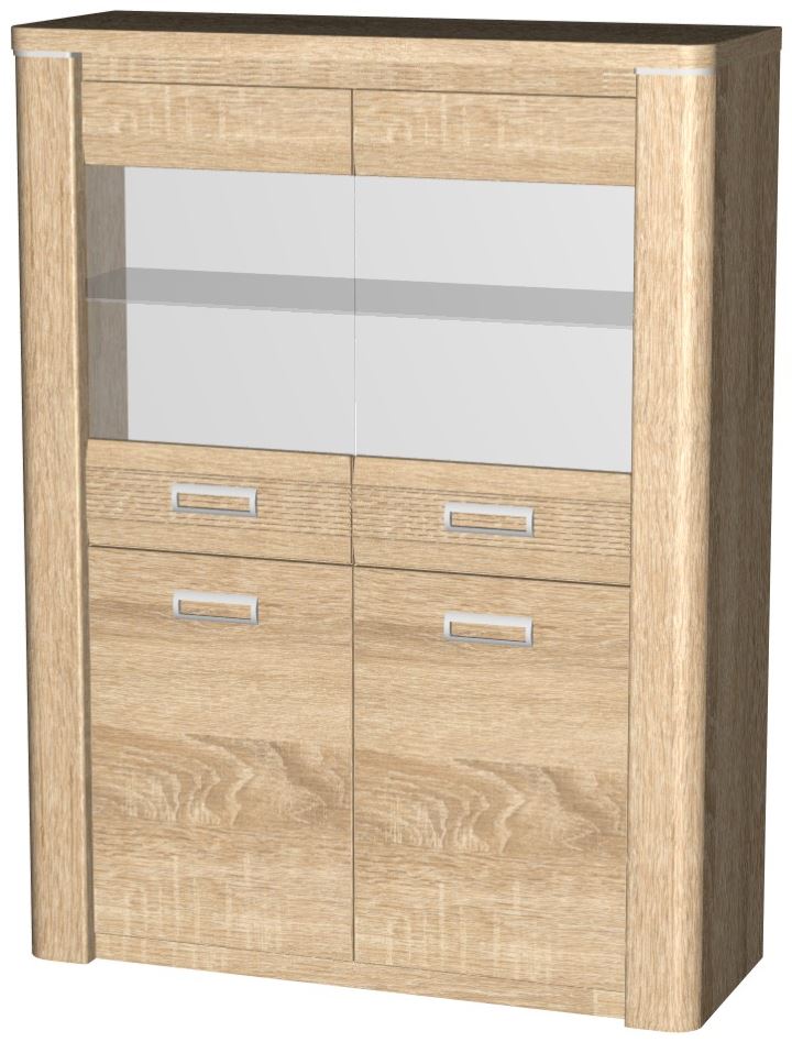 Фото Пенал со стеклом низкий Магнолия ГМ-05 от производителя СБК в Крыму по цене 25&nbsp;330 ₽