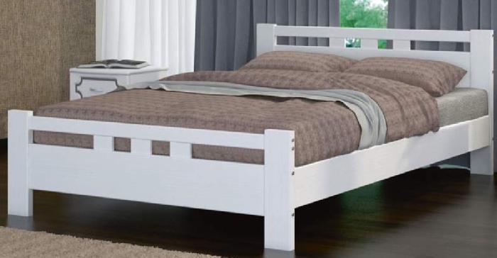 Кровать двуспальная Вероника-2 (СМ 140х200) без основания с универсальными царгами ( 140х200 , дерево , белый античный , без подъемного мех. , без ящиков , без матраса (Браво-мебель) )