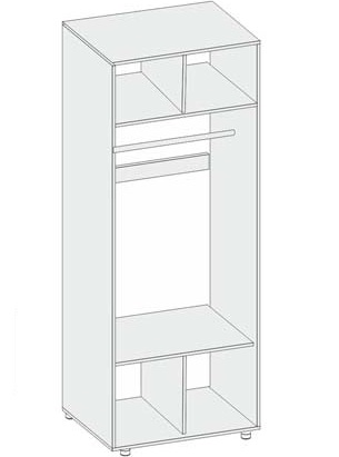 Фото Шкаф Аллегро вар.№4 (90) экокожа двухдверный от производителя Диал в Крыму по цене 11&nbsp;560 ₽