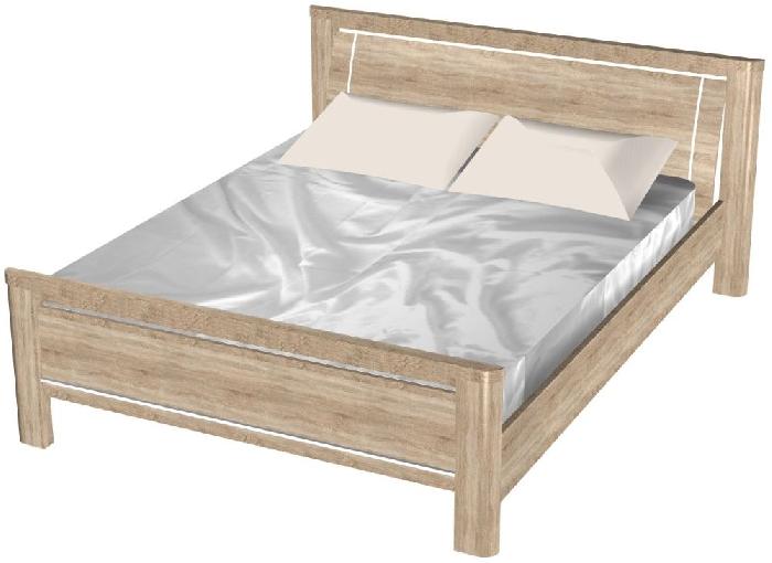 Кровать двуспальная Магнолия (СМ 180х200) без основания ( 180х200 , ЛДСП/МДФ , дуб бардолино , без подъемного мех. , без ящиков , без матраса (СБК) )