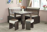 Кухонная лавка Кантри мини (венге, кожзам темно-коричневый №725 (ТриЯ) ) в Крыму от производителя 