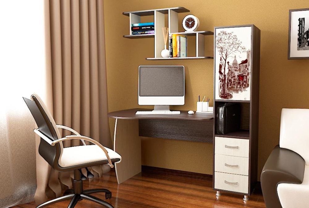 Фото Стол компьютерный Гимназист(М) (с полкой) от производителя ТриЯ в Крыму по цене 15&nbsp;510 ₽