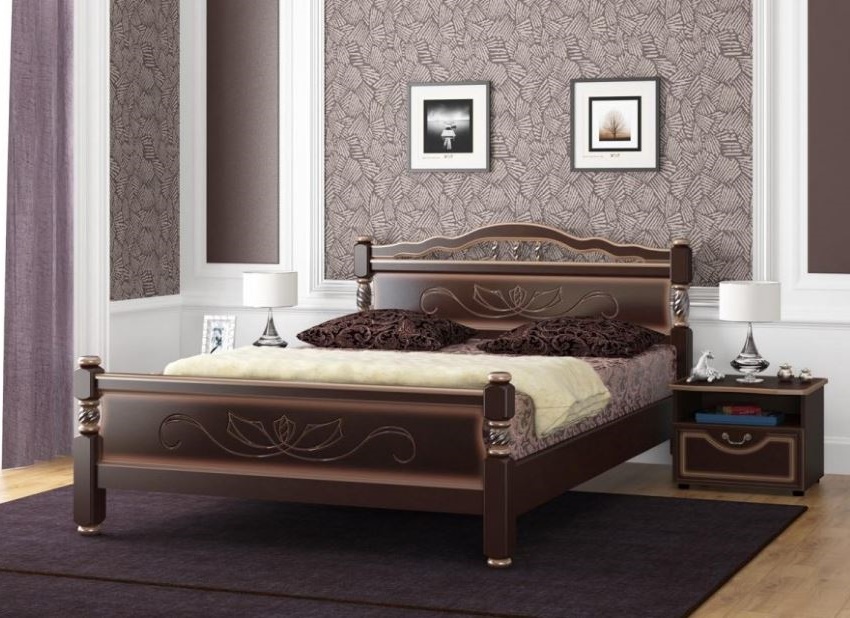 Фото Кровать двуспальная Карина-5 (СМ 160х200) без основания с универсальными царгами от производителя Браво-мебель в Крыму по цене 18 470 ₽