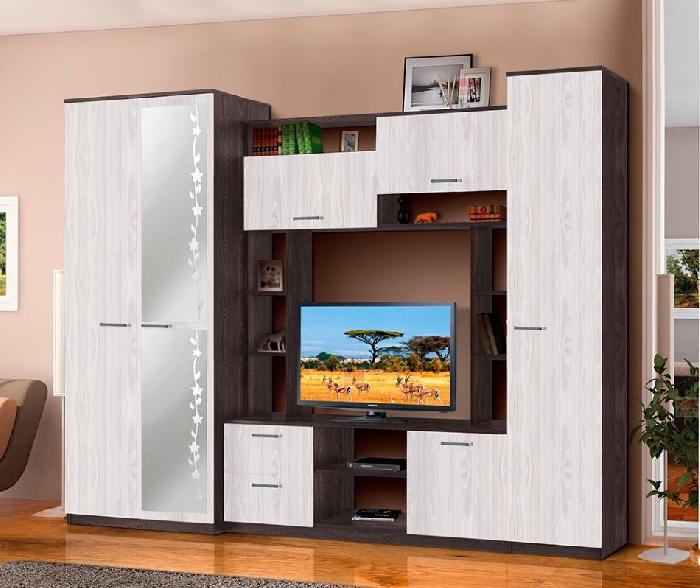 Стенка Александра 10 (ясень анкор темный, ясень анкор светлый,(Фант-мебель))