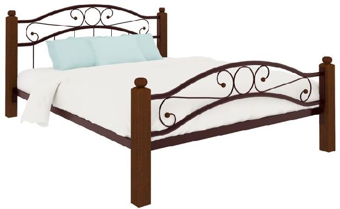 Кровать односпальная Надежда Lux Plus (СМ 120х200) трубка металл ( 120х200 , металл/дерево , медная шагрень , без подъемного мех. , без ящиков , без матраса (Милсон) )
