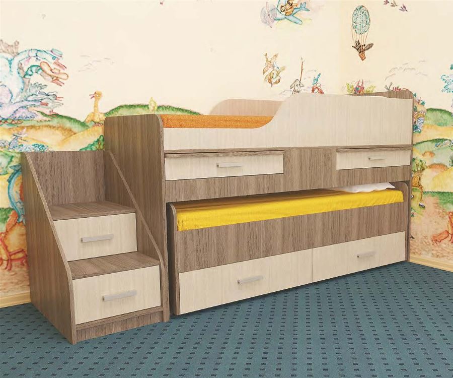 Фото Кровать 2-х ярусная Лесики (СМ 70х180/70х170) от производителя Пирамида в Крыму по цене 24&nbsp;220 ₽