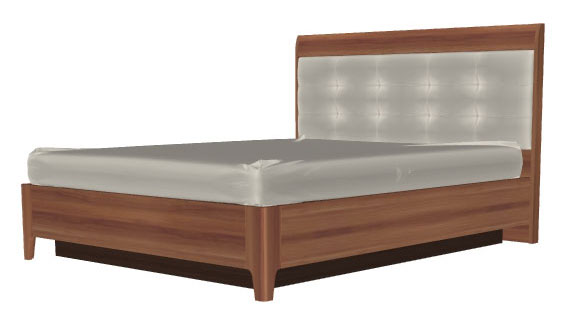 Кровать двуспальная Камелия КР-1073 (СМ 160х200) с подъемным механизмом ( 160х200 , ЛДСП/МДФ , слива валлис комбинированный , с подъемным мех. , с коробом , без матраса (Лером) )