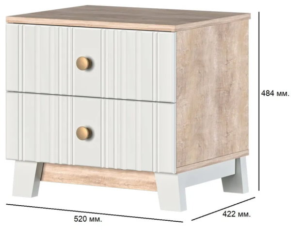 Фото Тумба прикроватная Ланзетти в Крыму по цене 7 310 ₽ от производителя Браво-мебель, код товара 2000002630982 шт Фото Тумба прикроватная Ланзетти от производителя Браво-мебель в Крыму по цене 7 310 ₽