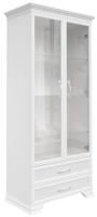 Шкаф с витриной Грация (2 дв) 2 стекла (белый, белый  (Браво-мебель) ) в Крыму от производителя 