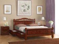 Фото  кровать односпальная карина-5 (см 90х200) с выдвижными ящиками, без основания с универсальными царга производитель Браво-мебель