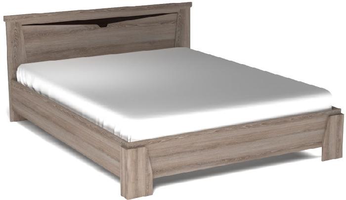 Кровать двуспальная Гарда NEW (СМ 160х200) без основания ( 160х200 , ЛДСП , ясень таормино , без подъемного мех. , без ящиков , без матраса (СБК) )