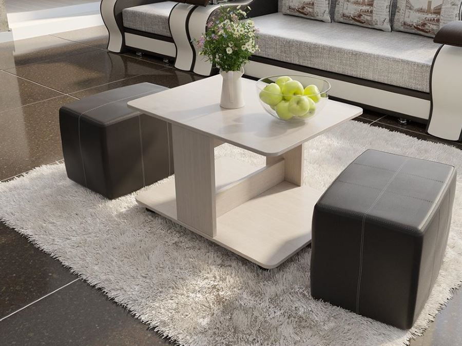 Фото Стол журнальный Капри с пуфиками от производителя ТриЯ в Крыму по цене 9&nbsp;160 ₽