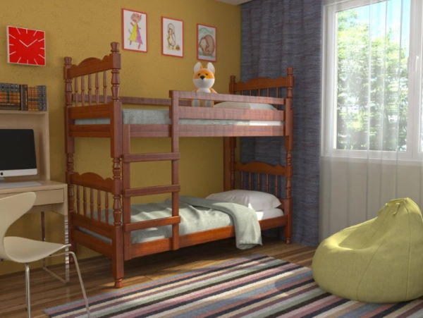 Фото Кровать 2-х ярусная Соня (СМ 80х189) с односторонними матрасами и выдвижными ящиками от производителя Браво-мебель в Крыму по цене 46&nbsp;380 ₽