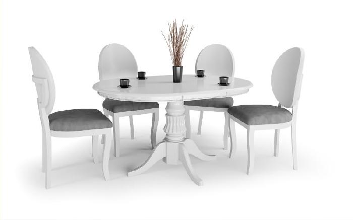 Стол обеденный Halmar William (дерево, мдф-шпон-белый,  белый (Halmar ) )
