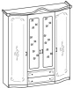 Фото Шкаф Сильвия (190) четырехдверный от производителя Ставрополь Мебель в Крыму по цене 32&nbsp;170 ₽
